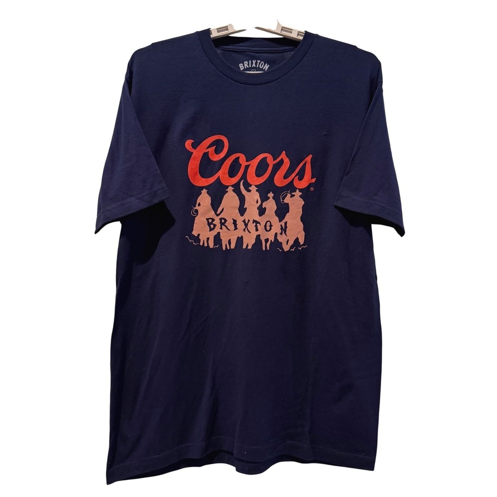 Brixton Coors T-Shirt Navy Blue NEW‎ Western Cowboy Graphic Women Large